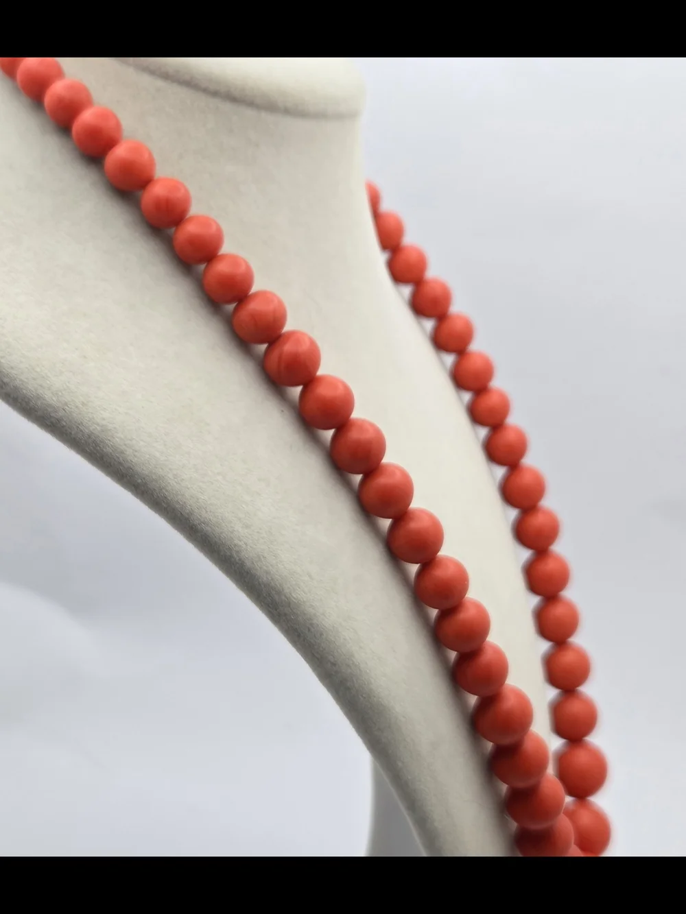 Vintage Orange Slag Glass Graduated Bead Necklace 19